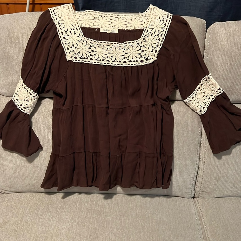 Indigo Soul XL brown bohemian top